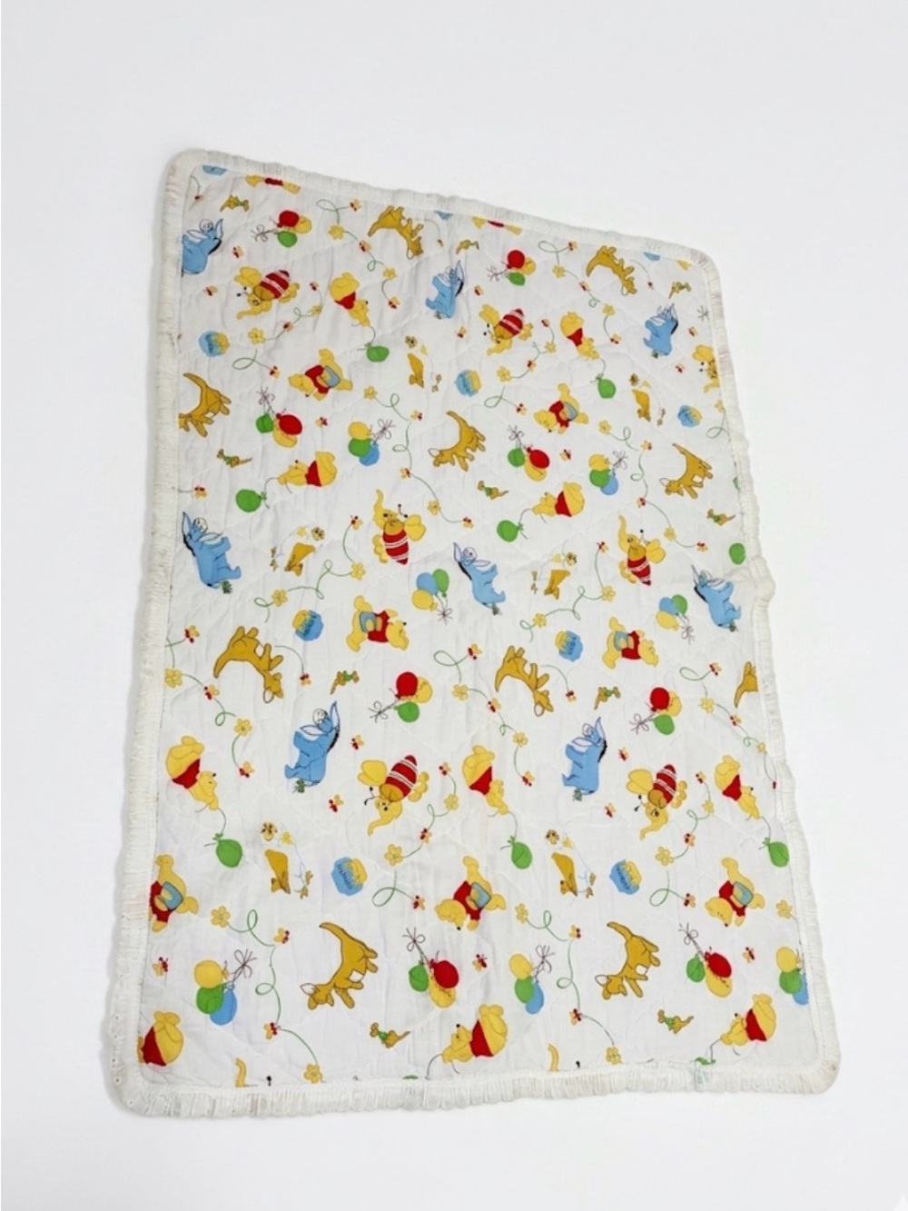 Sears Cream Baby Blanket with Brown Pooh Label
